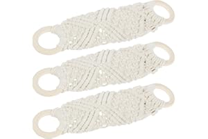 XYDHQS 3Pcs Crochet Dish Towel Holder, Macrame Knit Hanging Kitchen Towel Holder with Loop Crochet Towel Ring, Decorative Dis