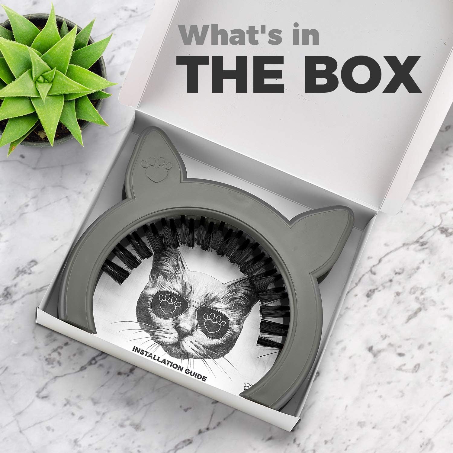 PAWSM Interior Cat Door, Pet Door for Cats, Cat Door Hides Litter Tray, Cat Door with Brush, Fits Cats Up to 20lbs : Pet Supplies