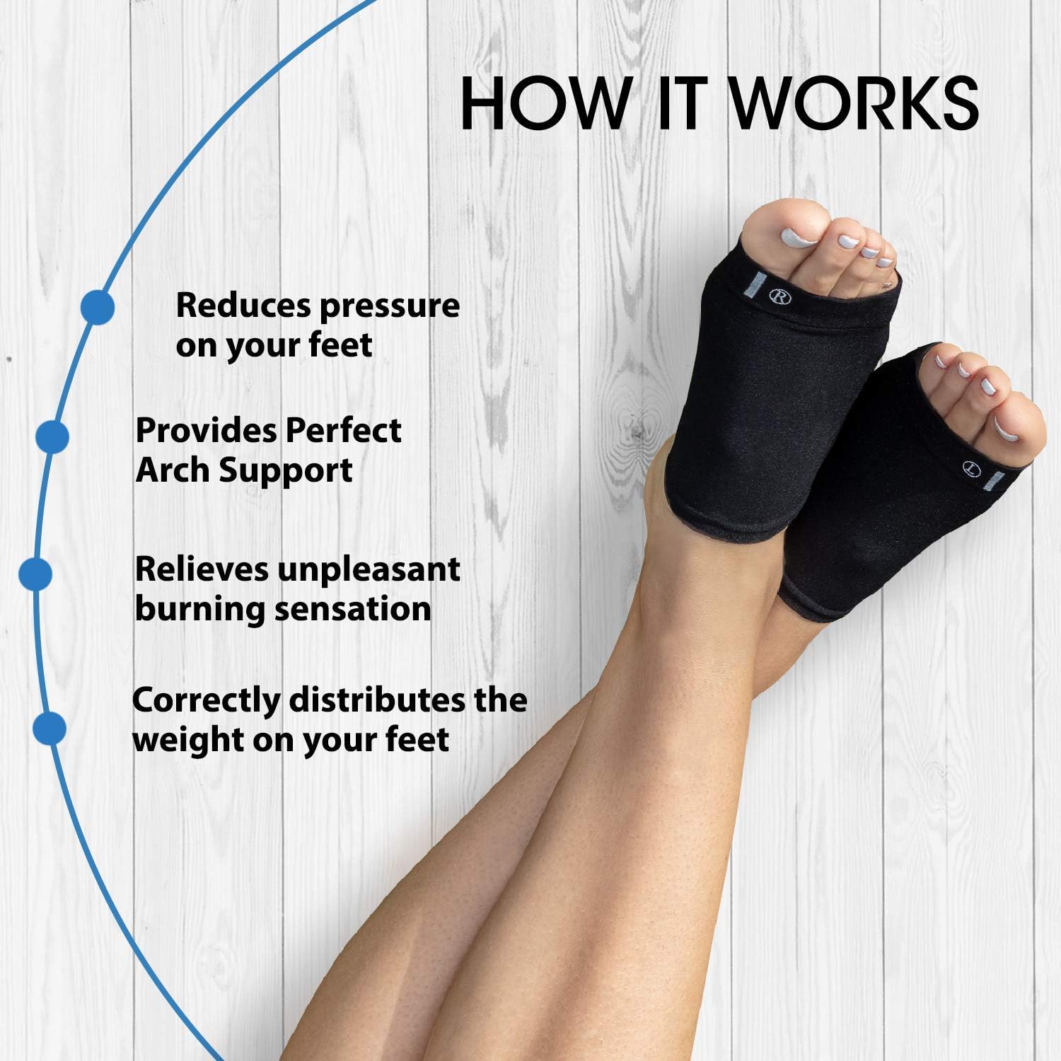 Arch Support Brace for Flat Feet with Gel Pad Inside - 2 Pairs - Plantar Fasciitis Support Brace - Compression Arch Sleeves for Women, Men - Foot Pain Relief for Planter Fasciitis, Arch Pain (Black): Health & Personal Care