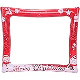 Inflatable Christmas Photo Booth Props 30x26'' Photo Booth Frame Funny Selfie Props for Winter Holiday Party Supplies Accessories Christmas Party Decorations