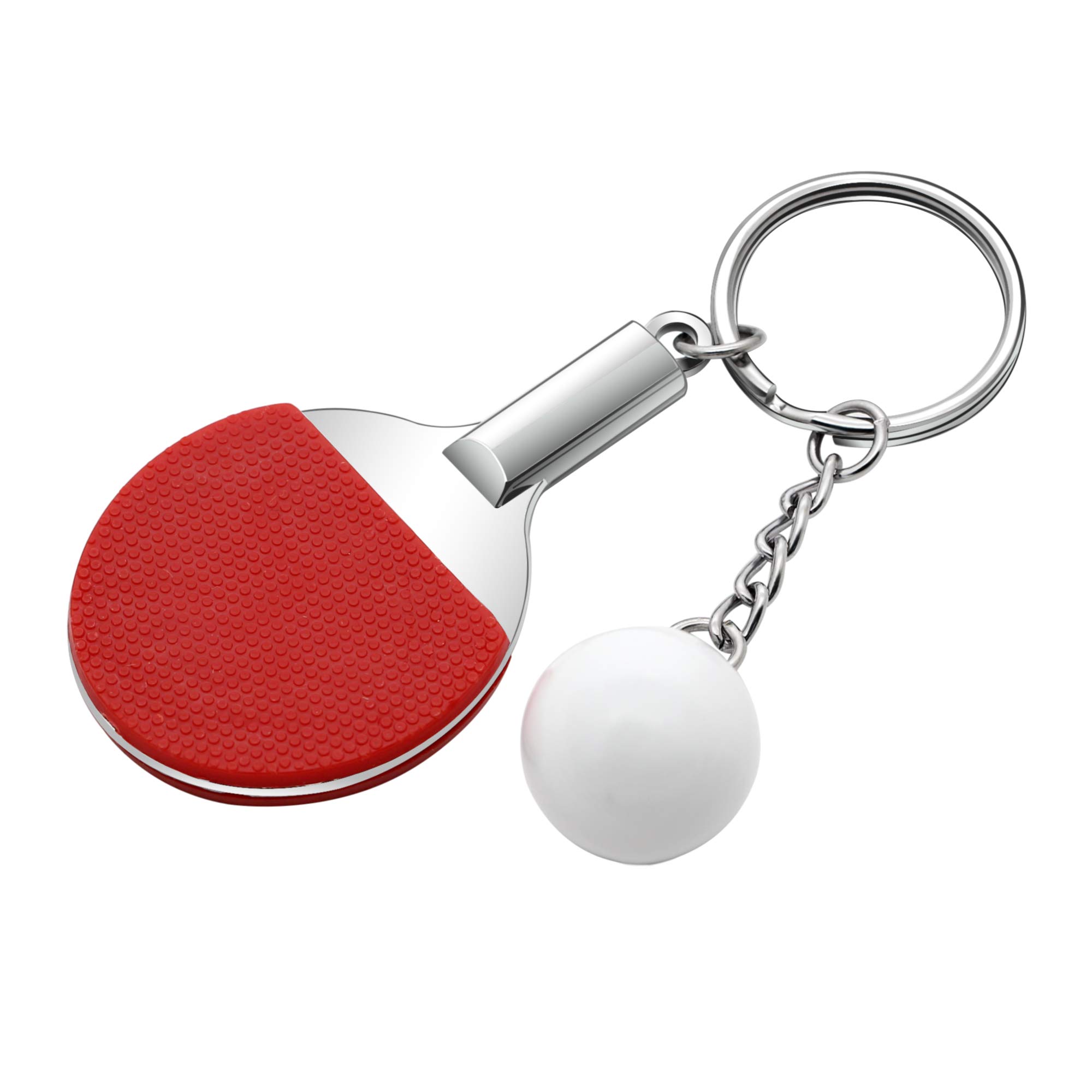 "KENYG Personalized Gift Table Tennis Keychain Creative Metal keyrings Handmade Sports Jewellery Report" (Red)