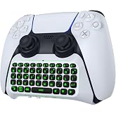 Moko Keyboard for PS5 Controller with Green Backlight | Bluetooth Wireless Mini Keypad, Chatpad for PlayStation 5, Built-in Speaker &amp; 3.5mm Audio Jack for PS5 Controller Accessories