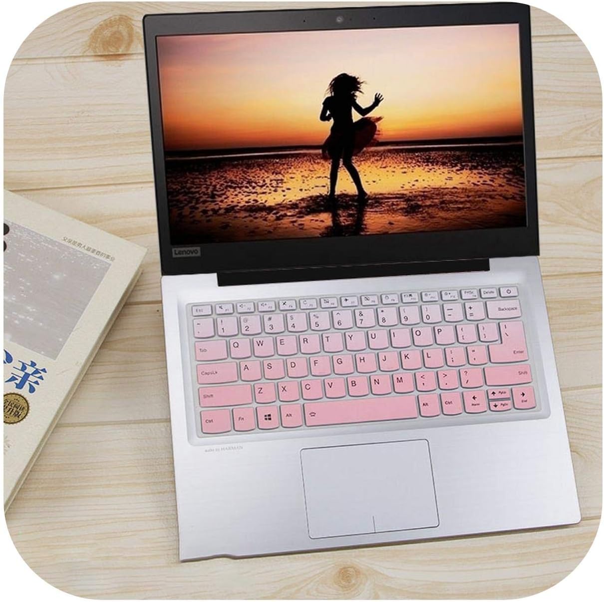 Silicone Notebook Keyboard Cover Skin Protector For Lenovo Ideapad C340 14 Inch C340 14Api C340 14Iwl C340 14Api 14Iwl-Fadepink-
