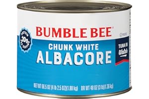 Bumble Bee Chunk White Albacore Tuna in Water, 66.5 oz Bulk Food Service Can - Wild Caught Tuna - 20g Protein per Serving, High in Omega-3s - Non-GMO Project Verified, Gluten Free, Kosher