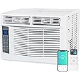 WiFi Enabled 6,000 BTU Window Air Conditioner, Smart Window AC Unit with Remote, Energy Saving, Easy Install Kit, Cools up to 250 Square Feet