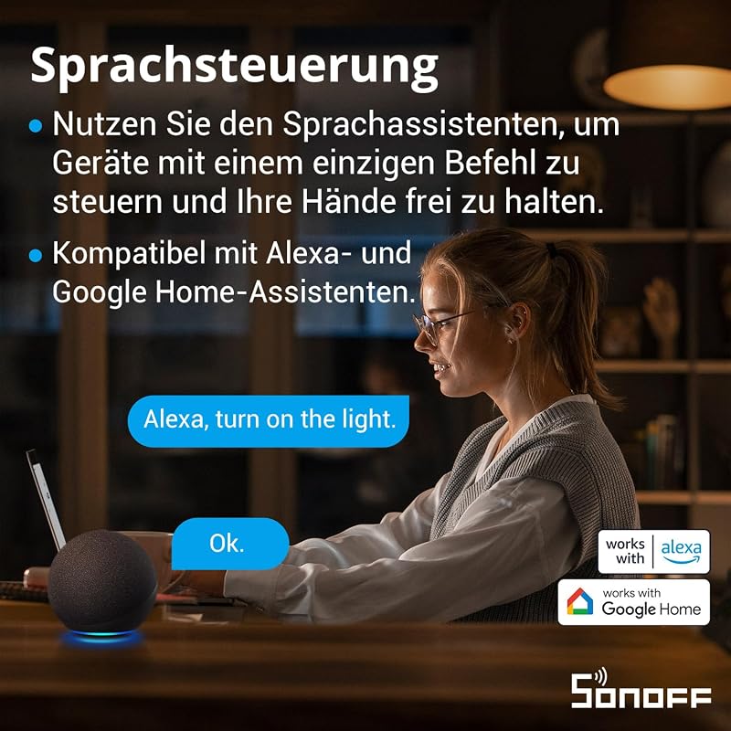 ZBMINIR2 Zigbee Smart Switch 2-Way, Interruttore intelligente, controllo APP, Funziona con Alexa, Google Home, Richiede neutrale e Hub Zigbee