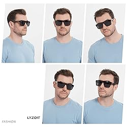 LYZOIT Square Sunglasses for Men Women Oversized