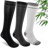 SONORAN Bamboo Viscose Compression Socks for Women & Men (3 Pairs) 15-20 mmHg Knee High Support for Nurses, Travel, Pregnant