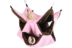 XINRUI 3 Tier Ferret Rat Hammock,Guinea Pig Cage Accessories,11.8x11.8 Inches,Pet Cage Hanging Bunkbed Hammock for Small Animals,Guinea Pig,Ferret,Kitten,Squirrel,Chinchilla,Rat,Parrot