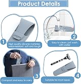 WrteEase Travel Silicone Razor Case Portable Shaver Cover Waterproof Organizer view 3