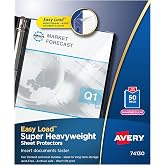 Avery&reg; Diamond Clear Super Heavyweight Sheet Protectors, Easy Load, 50 Document Protectors (74130)