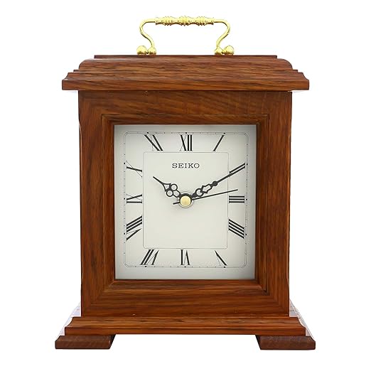 Seiko Table Clock(Qxg337Zn,Brown,20.3 Cmx17.7 Cmx Amazon.in Home