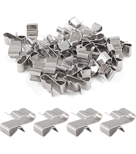 Panel Connection Clips Stainless Steel PV Panel Wire Clamps Zaryinwb 100PCS Solar Cable Clips ...