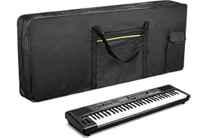 REMAGIC Piano Keyboard Bag, 61 Keys Portable Padded Keyboard Case, Electric Piano Keyboard Gig Bag, Waterproof Padded Piano Case with Handle, Keyboard Gig Bag for Music Sheet Stand, Sustain Pedals, Cables