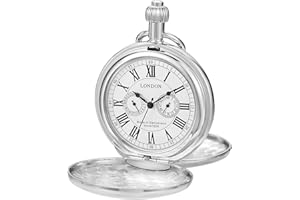 Whodoit Elegant Men's Mechanical Pocket Watch with Chain and Box