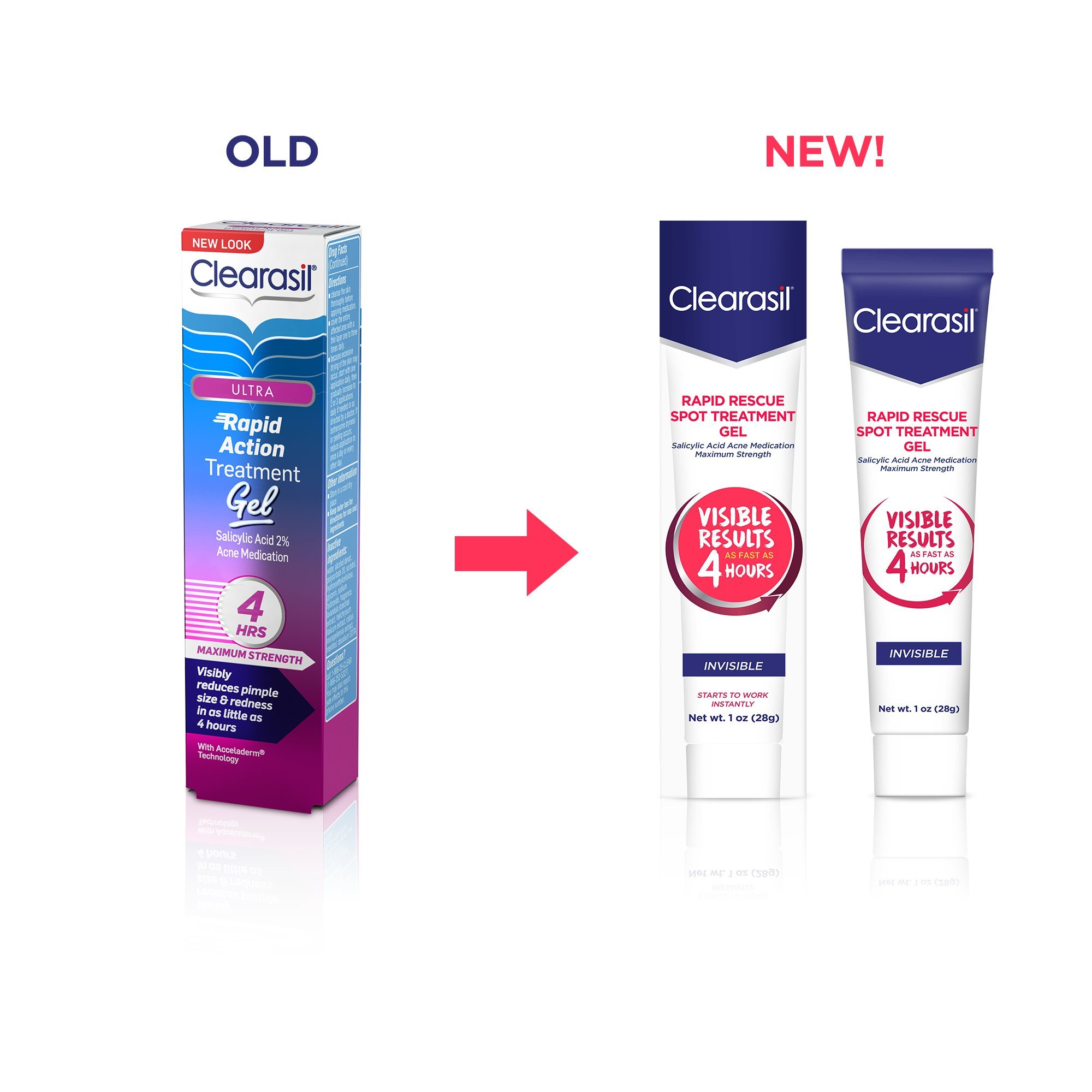 Clearasil Rapid Rescue Spot Treatment Gel, Invisible-Medicated