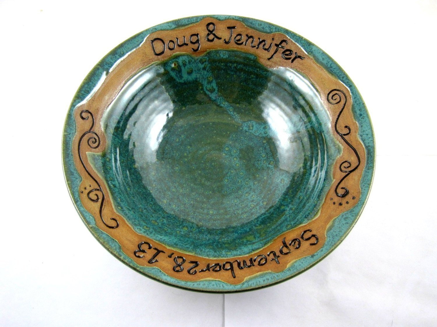 Personalized Wedding bowl with engraved Names and date