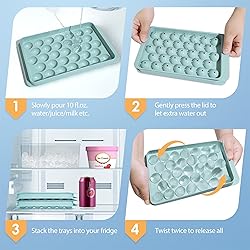 WIBIMEN Ice Cube Tray with Lid - Round Ice Tray for