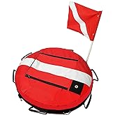 Luwint Hi-Vi Inflatable Dive Float Buoy and 5ft Surface Marker Buoy