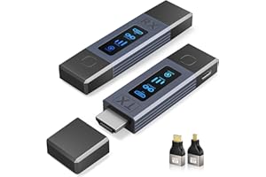 Wireless HDMI Transmitter and Receiver, 396FT/120M LED Display Portable Wireless HDMI, Plug & Play, 4K Decode 1080P Output, 2