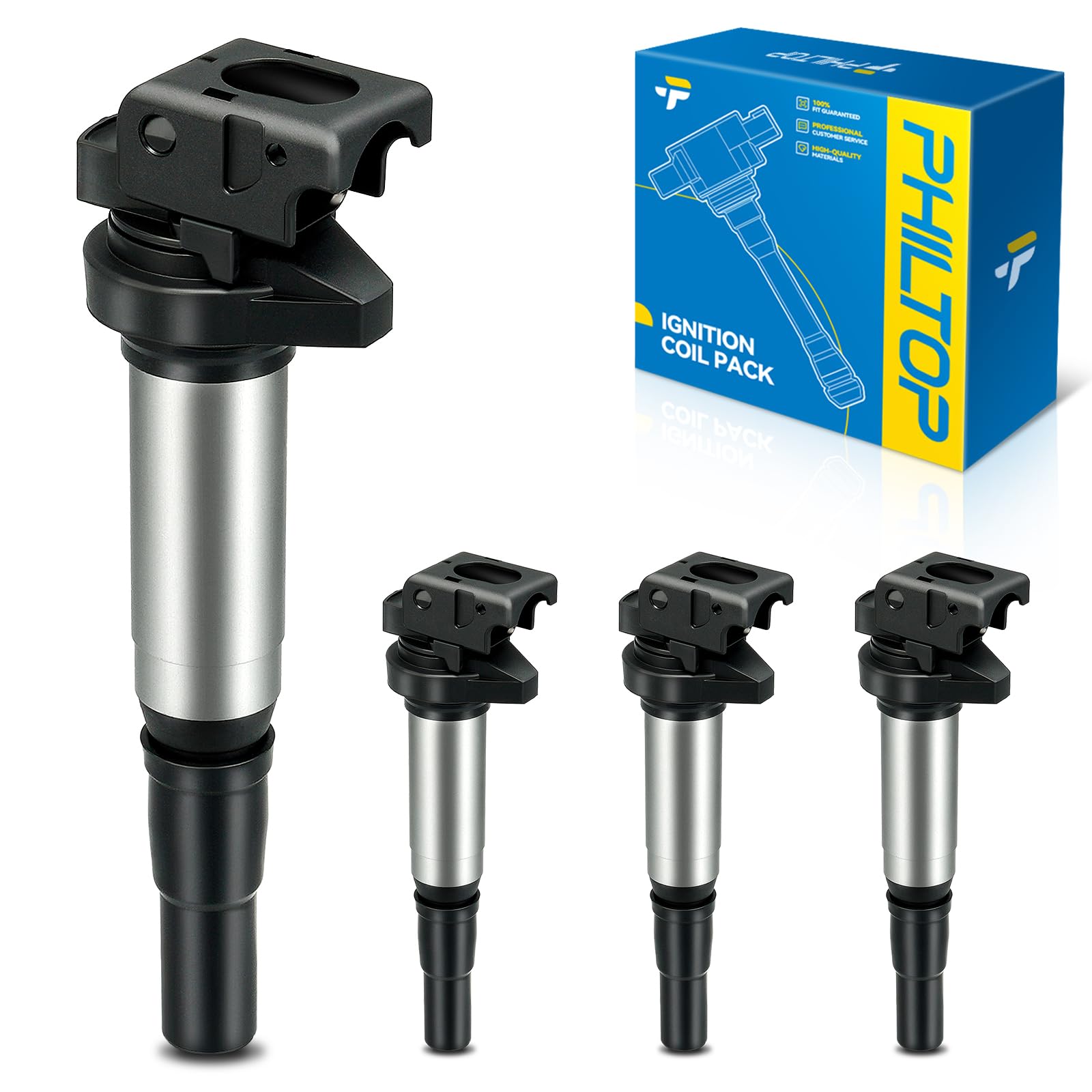 PHILTOP UF598 Ignition Coil 4 Packs Fit for