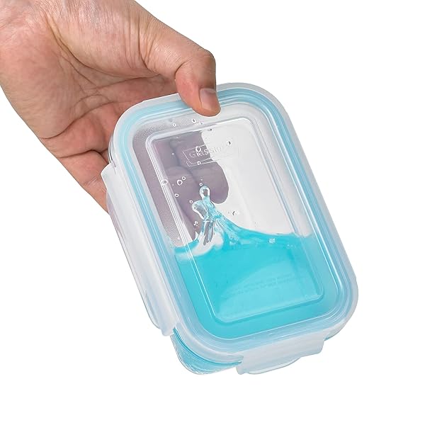 GLASSLOCK TEMPERED GLASS FOOD STORAGE CONTAINERS WITH LIDS FOR HOUSEHOLD ESSENTIALS, MEAL PREP, AND LEFTOVER STORAGE, CLEAR (8 PACK)