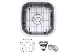 Ruvati 16 x 16 Inch RVM4138 Undermount Bar Sink - 16 Gauge Stainless Steel Kitchen Sink Single Bowl with Brushed Finish hides scratches, Easy-to-Clean Undermount kitchen Sink