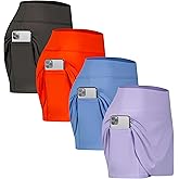 Real Essentials 4 Pack: Women's Active Skort Lightweight Comfy & Breathable Tennis Golf Skirt (Available in Plus Size)