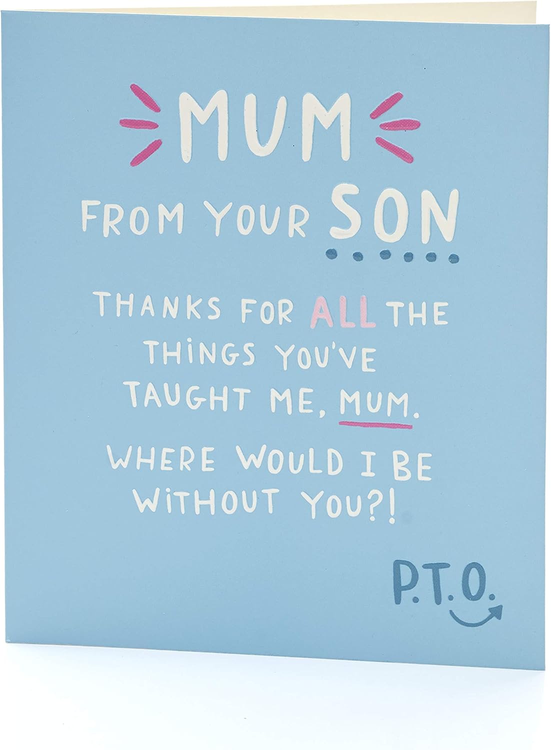 UK Greetings Mother's Day Card from Son With Envelope - Funny Design, Blue - Image 4