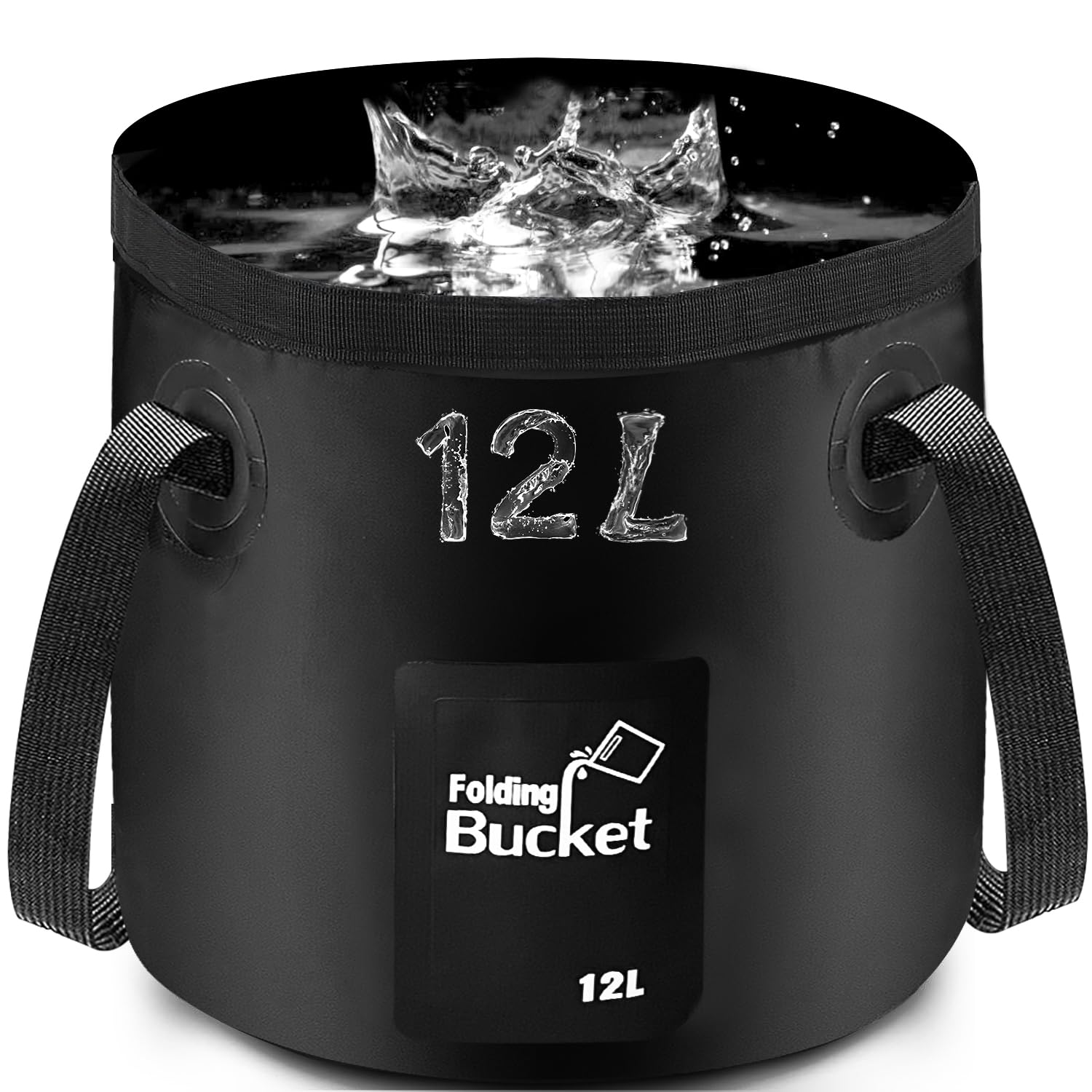 XYUXWLG Folding Water Bucket, 12L Collapsible Portable Lightweight Foldable Bucket for Camping Traveling Picnic Hiking Fishing Boating Gardening Car Washing