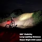 EILIOC 6400mAh USB C Bike Front Back Light 2400 Lumen Waterproof Set view 4