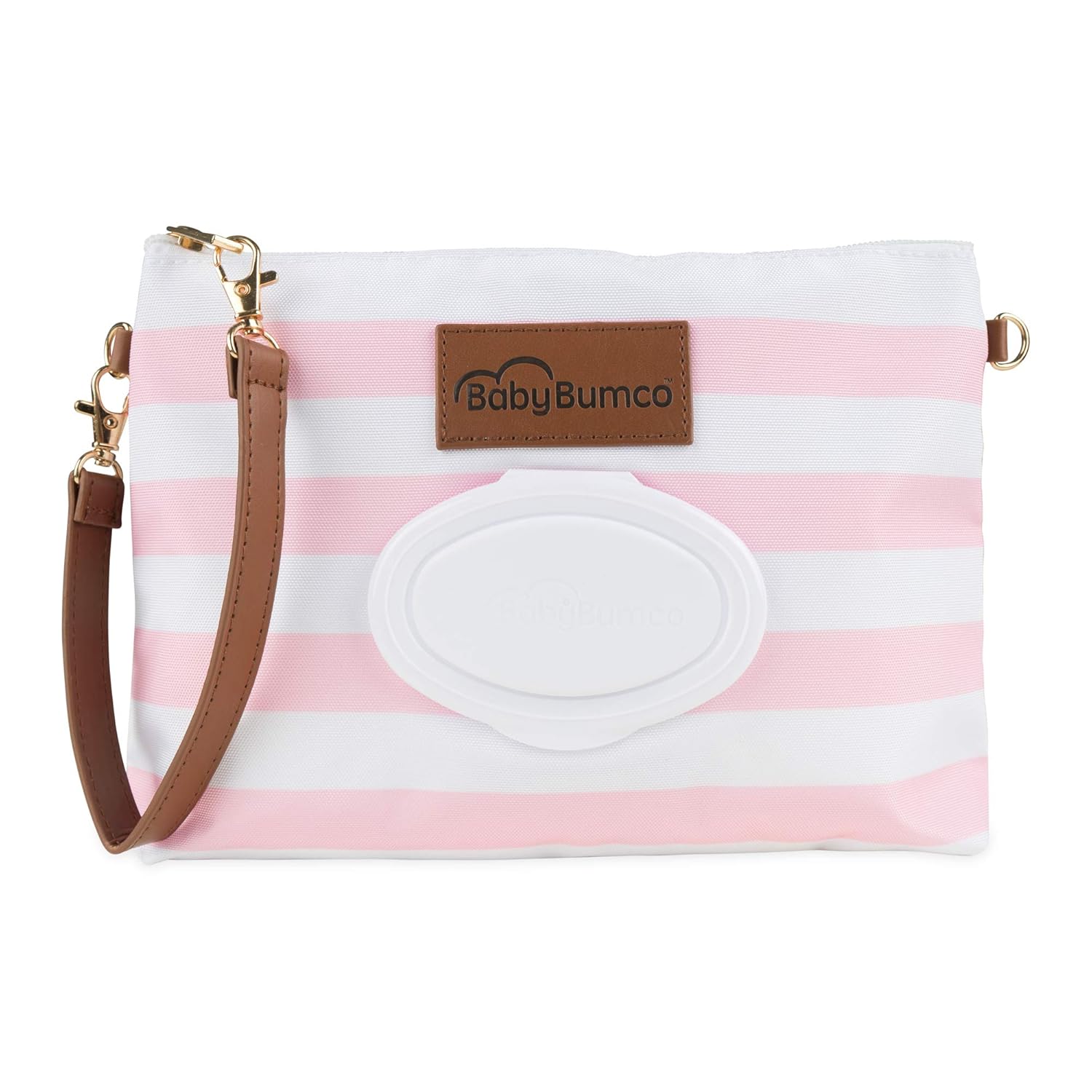 Baby Bumco Diaper Clutch Bag - Water Resistant; Lightweight; Refillable Wipes Dispenser; Portable Changing Kit (Pretty Pink)