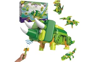 PAI TECHNOLOGY BOTZEES GO! Dinosaur Robots for Kids, Building and Electric Remote Control Toys, STEM Learning Toys for Kids Ages 3+, Boys Toys, with RC Magic Stick, Dinosaur Toys, App Based