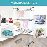 Rainberg 4-Tier Extra Large Clothes Drying Rack with Wheels view 3