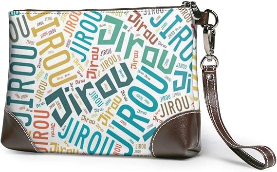 Amazon クラッチバッグセカンドバッグ 日本人の名前 Jirou 二郎 ハンドバッグ Puレザー カバン 手持ちストラップ 大容量 通勤 旅行 軽量 One Size Black シューズ バッグ