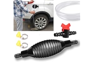 SEEKOROAD Siphon Pump for Gasoline，High Flow Hand Transfer Pump with 9.8 Ft Durable PVC Siphon Hoses, Multifunction Liquid Sucker Pump with Control Valve for Gasoline, Oil, Diesel, Water, Liquid, Fluid