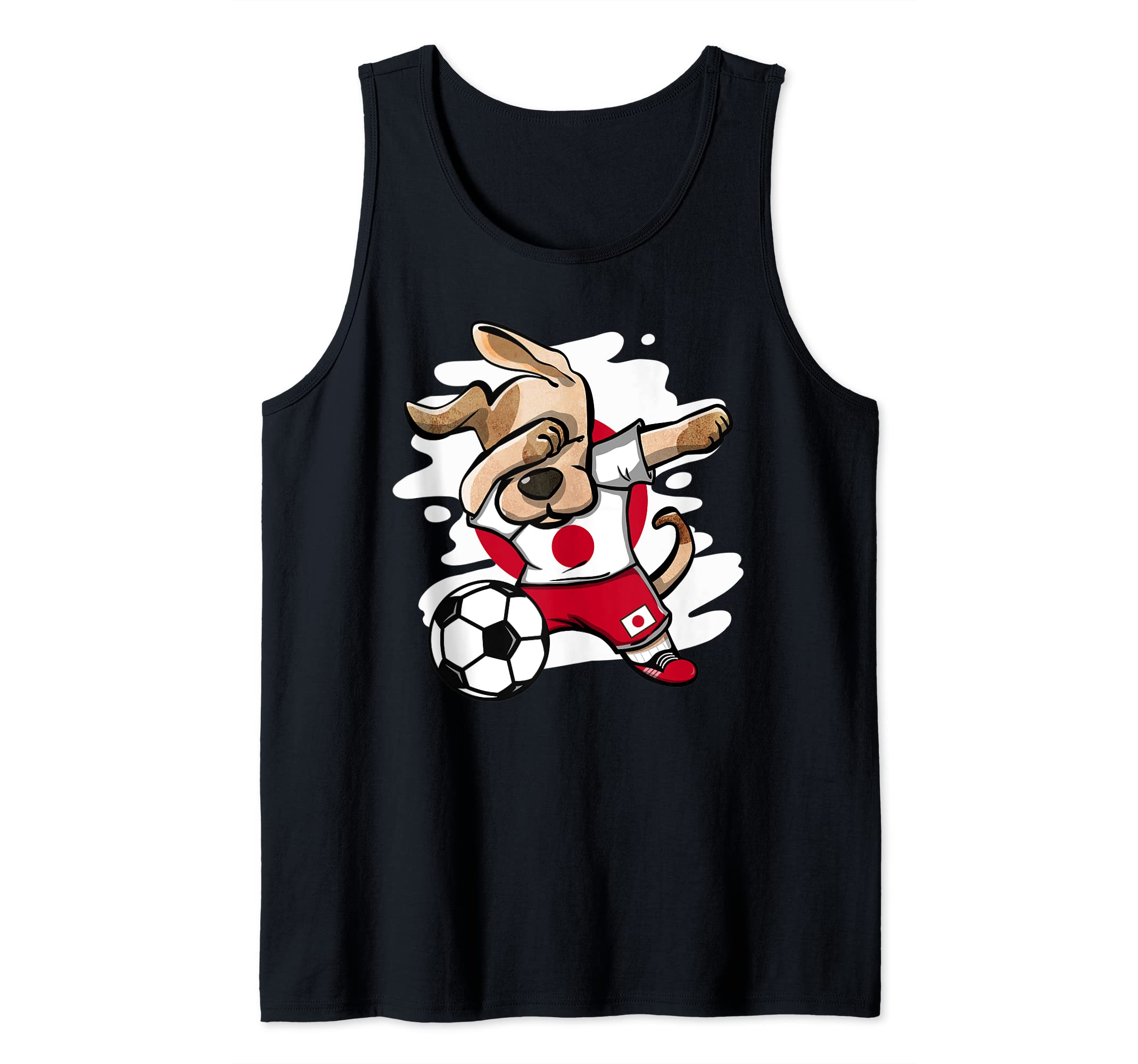 Dabbing Dog Japan Soccer Fans Jersey Japanese Flag Football Tank Top