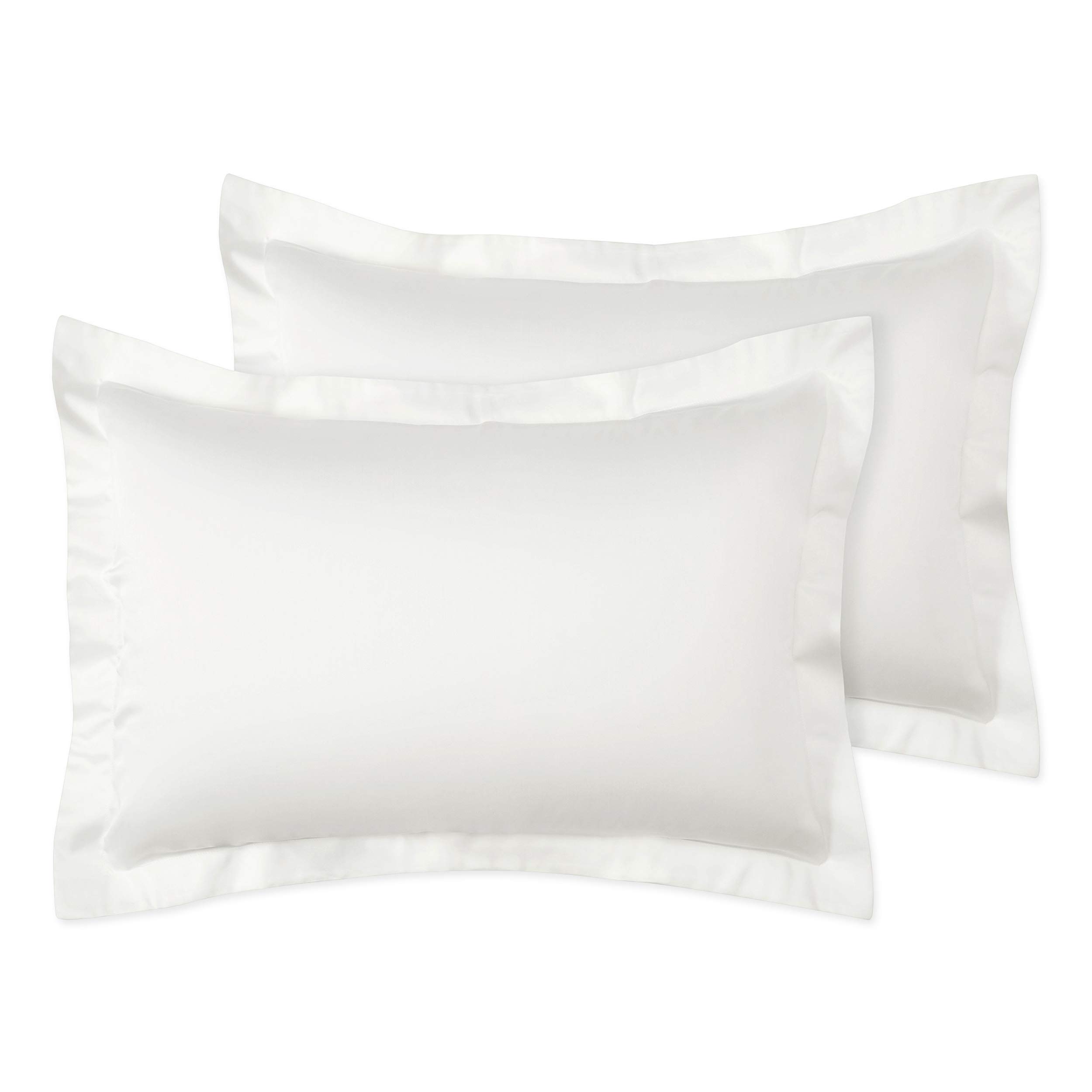 Brit Cotton 2 Pack Oxford Pillowcases with Envelope Closure, Breathable Plain Polycotton Super Soft and Cozy Non Iron Pillow Covers, 50cmX75cm, White