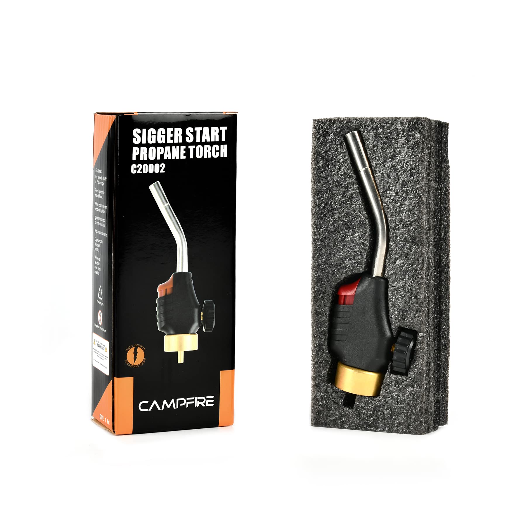 Photo 1 of CAMPFIRE Trigger Start Gas Welding Propane Torch, High Intensity Mapp Gas Torch Head, Adjustable Flame For MAPP Fuel