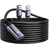 GearIT USB 3.0 Active Extension Cable (20 Feet) A-Male to A-Female USB Repeater with Signal Booster for Oculus Rift, Quest Li
