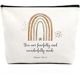 Christian Gifts for Women Religious Bible Verse Makeup Bag Inspirational Scripture Nursery Decor Gift Bag Birthday Christmas Gifts for Her Friends You Are Fearfully and Wonderfully Made Psalm 139:14