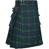 Usthirit Mens Kilt Scottish Tartan Kilt Highland Casual Kilt for Men