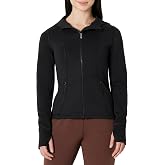 Amazon Essentials Women's Fitted Active Full-Zip Workout Jacket with Hood