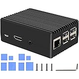 Geekworm for Raspberry Pi 3 B+ Case, Aluminum Alloy Heavy Duty Passive Cooling Metal Case with Heatsink Pillar Compatible wit