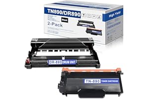 HIGCOR TN890 Toner Cartridge and DR890 Drum Unit: Replacement for Brother TN-890 DR-890 HL-L6250DW HL-L6400DW HL-L6400DWT MFC-L6750DW MFC-L6900DW Printer (Total 2 Pack)