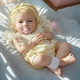 SCOM Reborn Realistic Baby DollsGirl，18 Inch Lifelike Realistic Dolls，Silicone Cute Soft Body Doll Real Life Doll Gift for Age 3+
