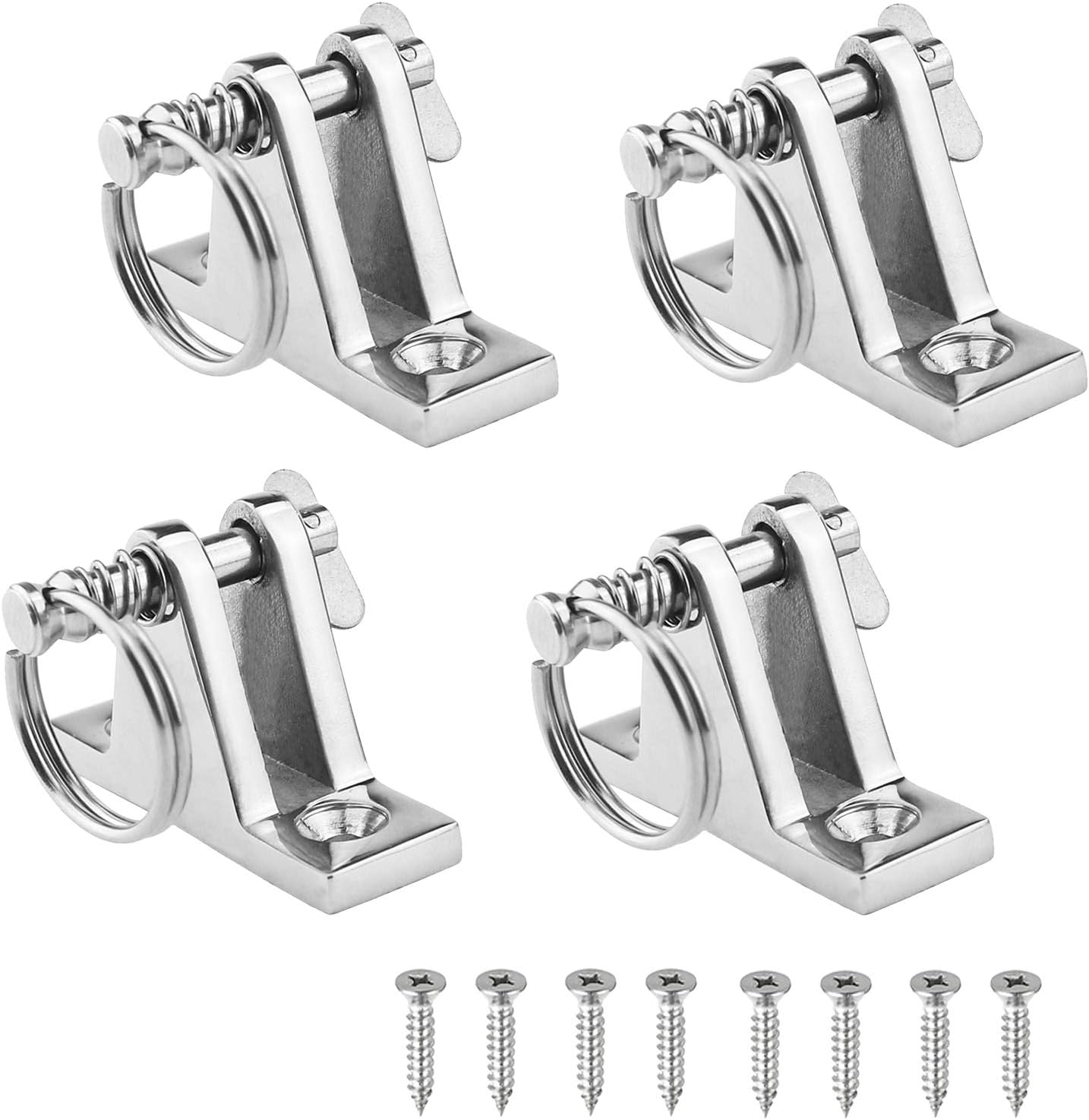 Amadget 4 Pack Bimini Top 90°Deck Hinge with Removable Pin, 316 Stainless Steel Marine Boat Hinge Mount Bimini Top Fitting Hardware : Sports & Outdoors