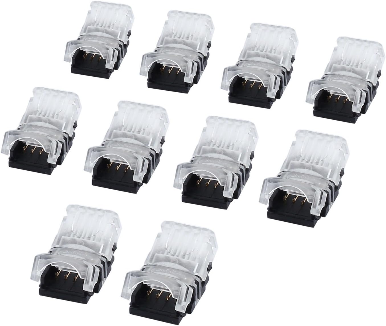 AUTOUTLET 10PCS 4-pin RGB LED Light Strip Connector LED Strip Wire Connect for 10mm 5050 RGB Waterproof LED Strip