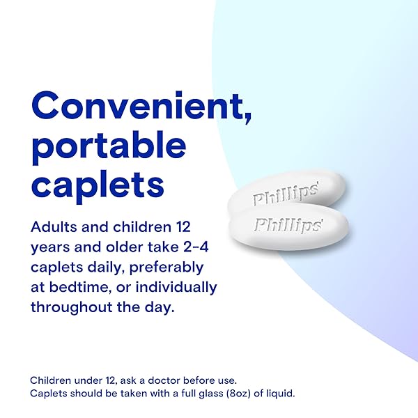 PHILLIPS’ LAXATIVE CAPLETS, WITH NATURALLY SOURCED MAGNESIUM SUPPLEMENT FOR GENTLE RELIEF OF OCCASIONAL CONSTIPATION, CRAMP AND STIMULANT FREE LAXATIVES, 100 CAPLETS