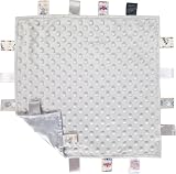 Soft Touch Taggie Comforter Baby Comfort Blanket Grey Bubble Velvet Back